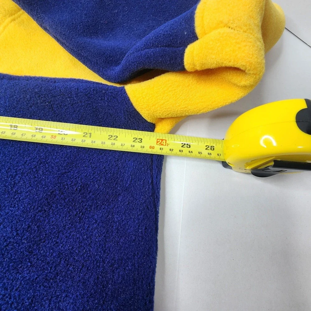 Montreal Canada Vintage 1/4 Zip Sweater Fleece Size LRG Blue Yellow Made In CAN